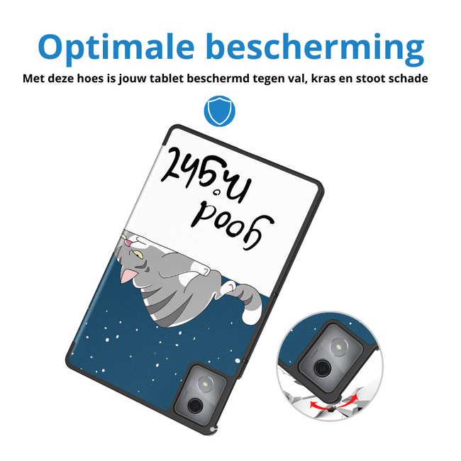 Case2go - Tablet hoes geschikt voor Lenovo Tab K11 Plus - Tri-Fold Book Case - Auto/Wake functie - Goodnight