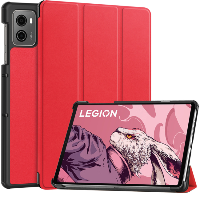 Case2go - Tablet hoes geschikt voor Lenovo Legion Tab (2023) - Tri-fold hoes - Auto/Wake functie - Rood