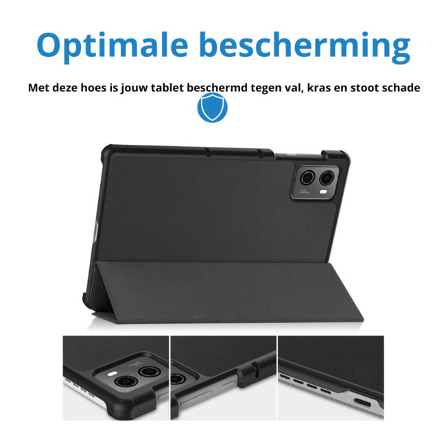 Case2go - Tablet hoes geschikt voor Lenovo Legion Tab (2023) - Tri-fold hoes - Auto/Wake functie - Zwart