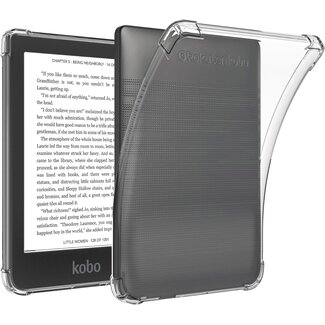 Case2go Case2go - E-reader hoes geschikt voor Kobo Clara HD - Siliconen Back Cover - Met Schokbestendige Hoeken - Transparant