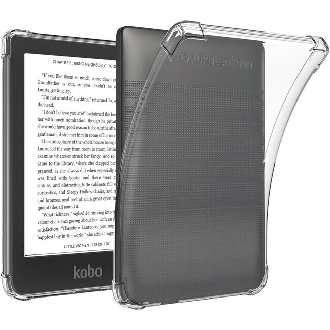 Case2go - E-reader hoes geschikt voor Kobo Clara HD - Siliconen Back Cover - Met Schokbestendige Hoeken - Transparant