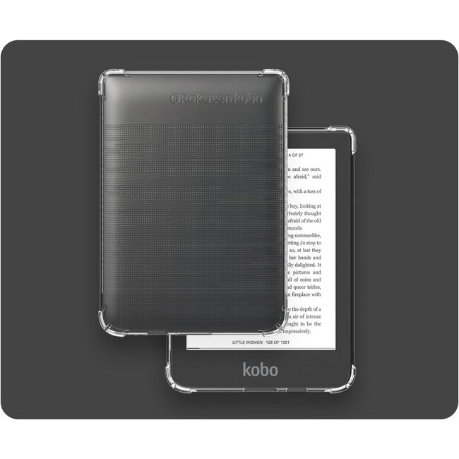 Case2go - E-reader hoes geschikt voor Kobo Clara HD - Siliconen Back Cover - Met Schokbestendige Hoeken - Transparant