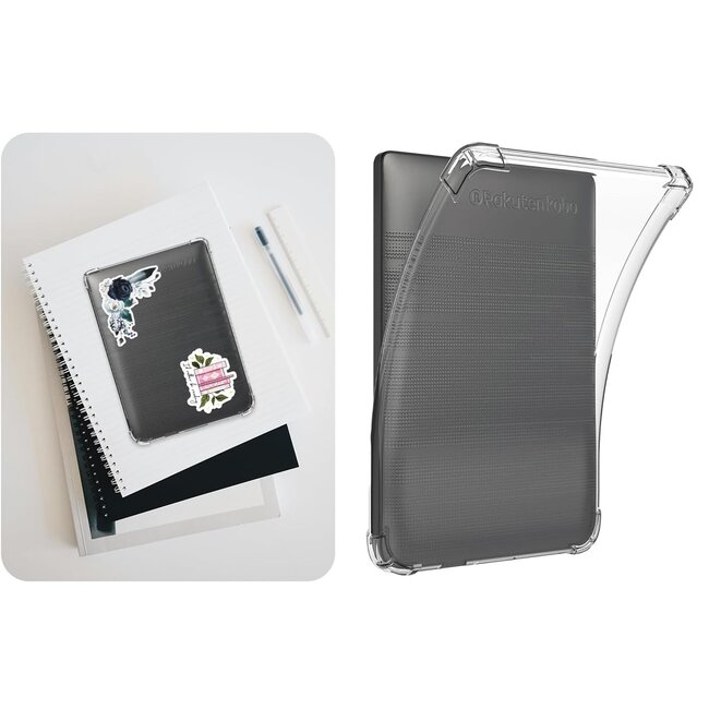 Case2go - E-reader hoes geschikt voor Kobo Clara HD - Siliconen Back Cover - Met Schokbestendige Hoeken - Transparant