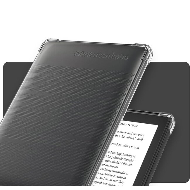 Case2go - E-reader hoes geschikt voor Kobo Clara HD - Siliconen Back Cover - Met Schokbestendige Hoeken - Transparant