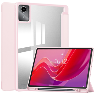 Case2go Case2go - Tablet hoes geschikt voor Lenovo Tab M11 (2024) - Acrylic Trifold case met Pencil houder - Licht Roze