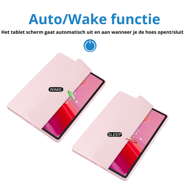 Case2go - Tablet hoes geschikt voor Lenovo Tab M11 (2024) - Acrylic Trifold case met Pencil houder - Licht Roze