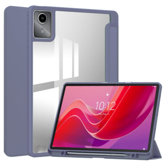 Case2go Case2go - Tablet hoes geschikt voor Lenovo Tab M11 (2024) - Acrylic Trifold case met Pencil houder - Paars