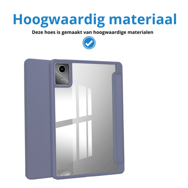 Case2go - Tablet hoes geschikt voor Lenovo Tab M11 (2024) - Acrylic Trifold case met Pencil houder - Paars