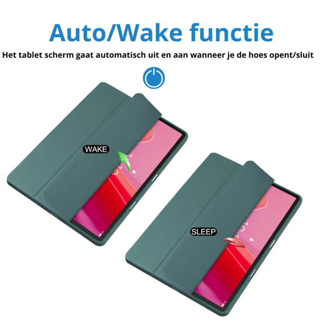 Case2go - Tablet hoes geschikt voor Lenovo Tab M11 (2024) - Acrylic Trifold case met Pencil houder - Donker Groen