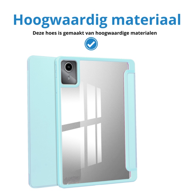 Case2go - Tablet hoes geschikt voor Lenovo Tab M11 (2024) - Acrylic Trifold case met Pencil houder - Licht Blauw