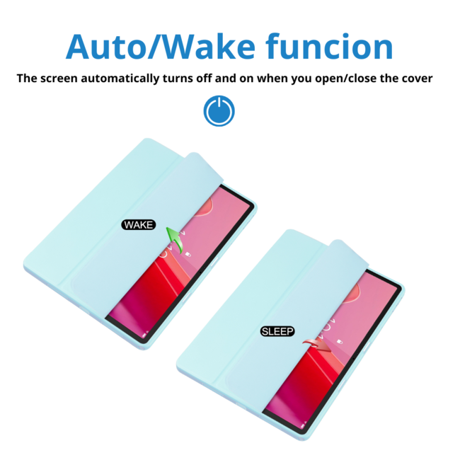 Case2go - Tablet hoes geschikt voor Lenovo Tab M11 (2024) - Acrylic Trifold case met Pencil houder - Licht Blauw