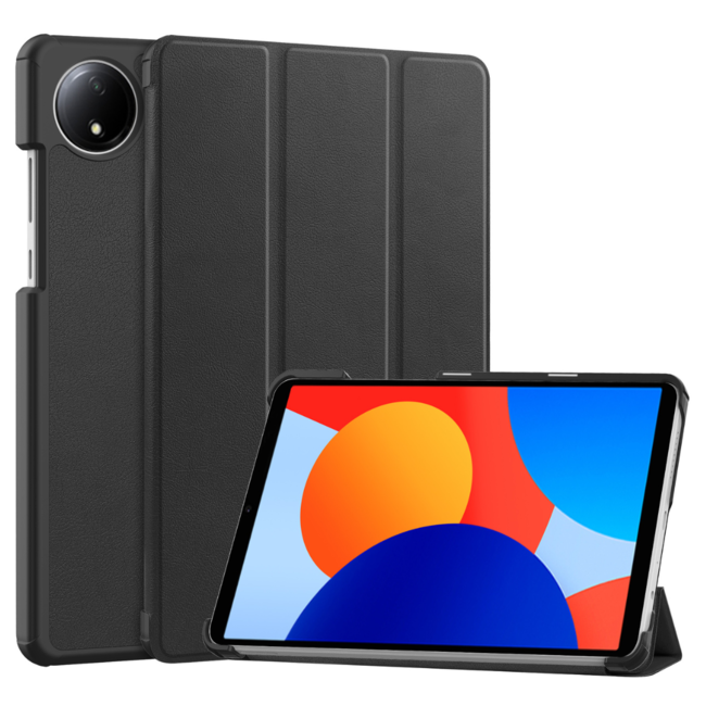 Case2go - Tablet hoes geschikt voor Xiaomi Redmi Pad SE 8.7 (2024) - Tri-fold hoes met Auto/Wake Functie - 8.7 inch - Zwart