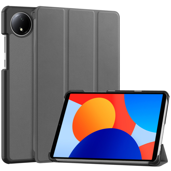 Case2go - Tablet hoes geschikt voor Xiaomi Redmi Pad SE 8.7 (2024) - Tri-fold hoes met Auto/Wake Functie - 8.7 inch - Grijs