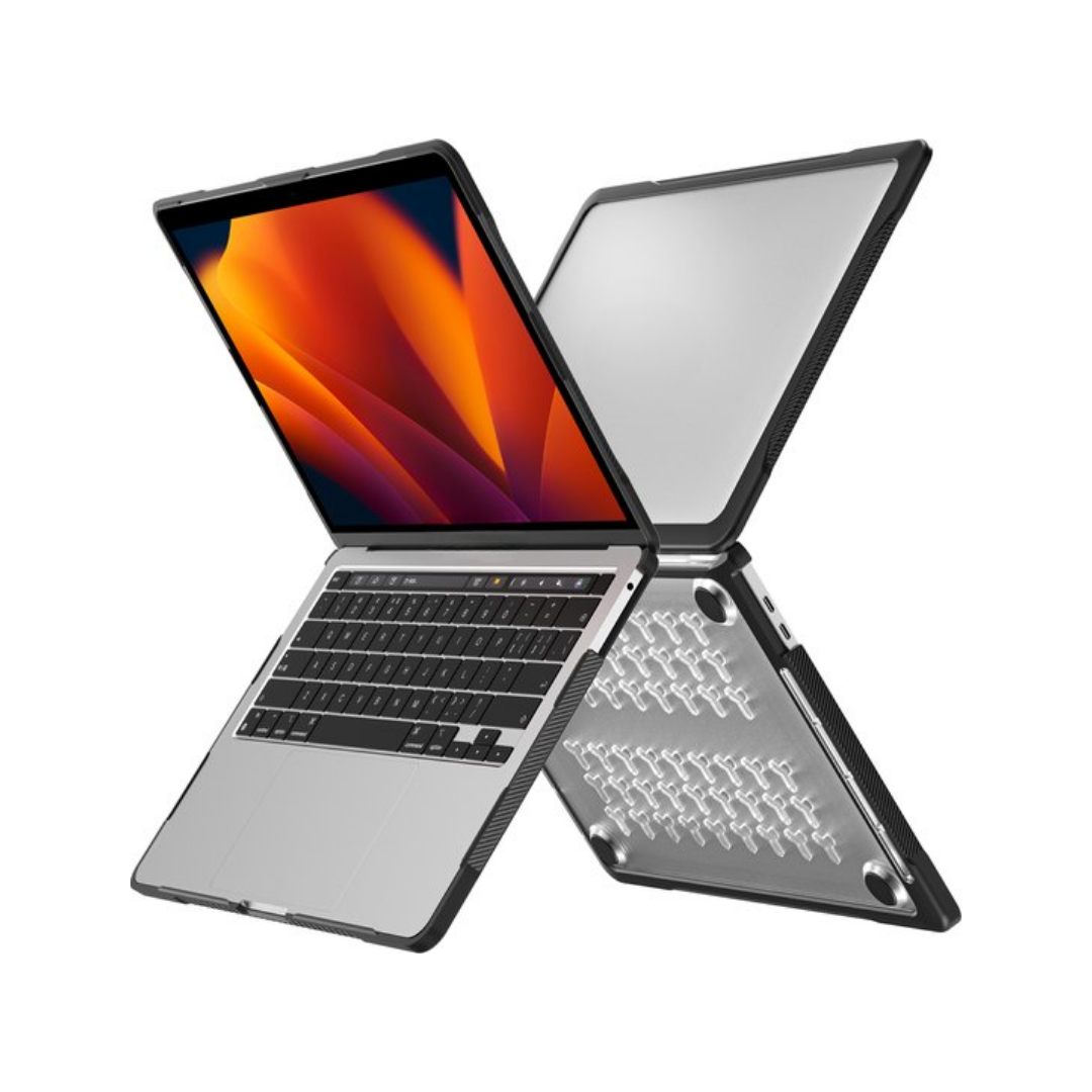 Case2go - Hoes voor Macbook Pro 13 Inch (2016-2022) - 360 Bescherming - Hard cover - Transparant afbeelding