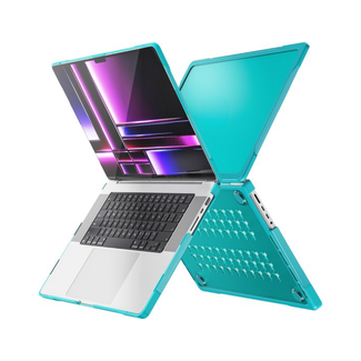 Case2go Case2go - Laptoptas- Hoes voor Macbook Pro 16 Inch (2021 & 2023) - Laptophoes- 360 Bescherming - Laptop Sleeve- Laptop Tas- Hardcase - Lichtblauw