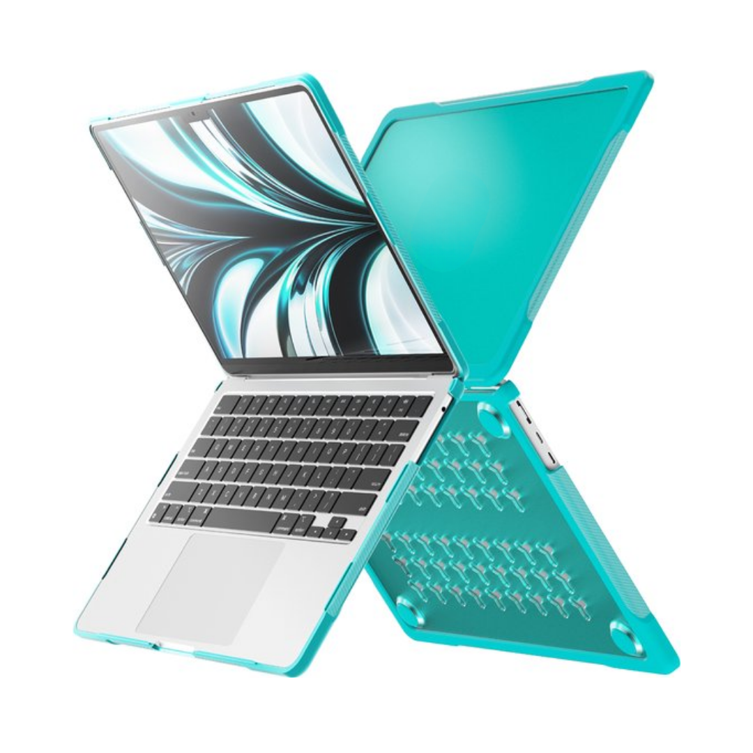 Case2go - Hardcover/Hoes voor Macbook Air 13.6 Inch (2022) - 360 Bescherming - Lichtblauw afbeelding