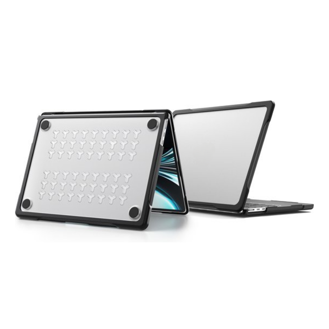 Case2go - Laptoptas- Hardcover/Hoes voor Macbook Air 13.6 Inch (2022) - Laptophoes- 360 Bescherming - Laptop Sleeve- Laptop Tas- Transparant