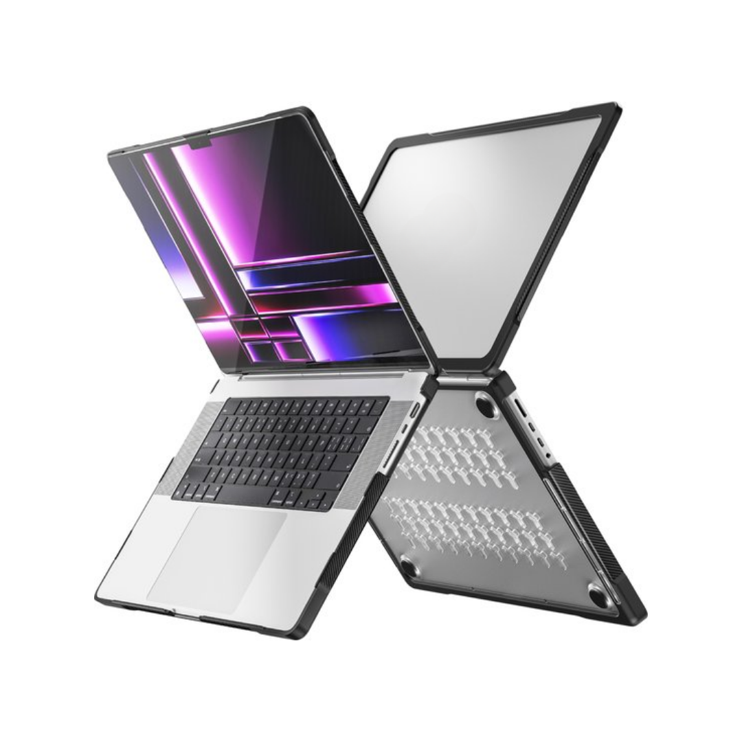 Case2go - Hoes voor Macbook Pro 16 Inch (2021 &amp; 2023) - 360 Bescherming - Hardcase - Transparant afbeelding