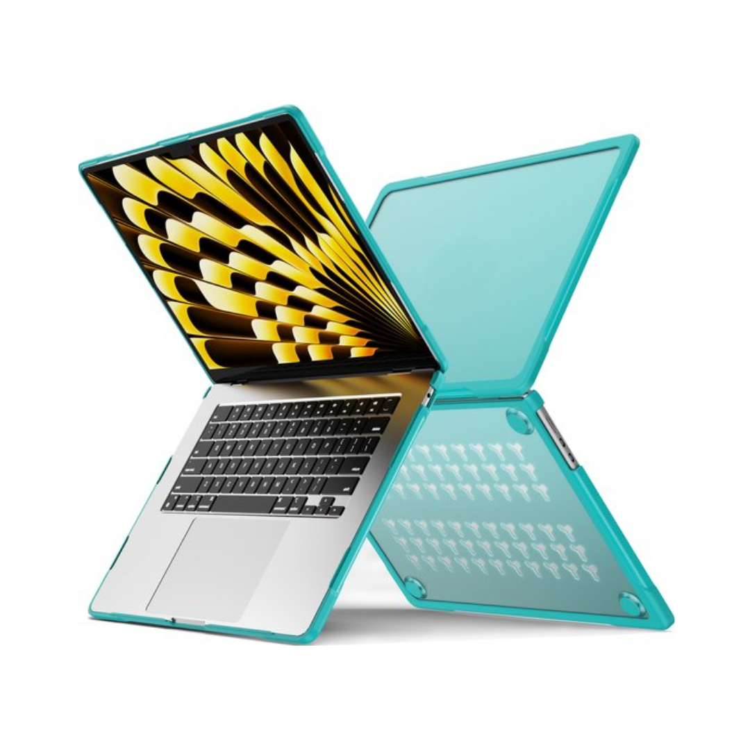 Case2go - Hoes voor Macbook Air 15 Inch (2023) - 360 Bescherming - Click on - Lichtblauw afbeelding