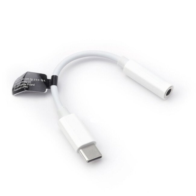 USB C naar Jack 3.5mm Adapter - AUX koptelefoon aansluiting - WIT