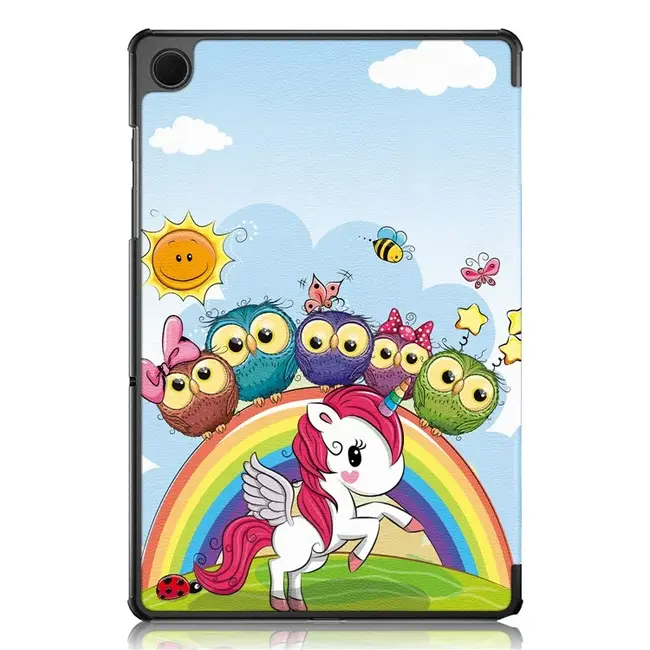 Case2go - Tablet hoes geschikt voor Samsung Galaxy Tab A9 Plus (2023) - Tri-fold hoes met auto/wake functie - 11 inch - Magische Regenboog