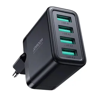 Joyroom Joyroom - Oplader USB - 4 Poorten USB-A - Snellader 24W - Zwart