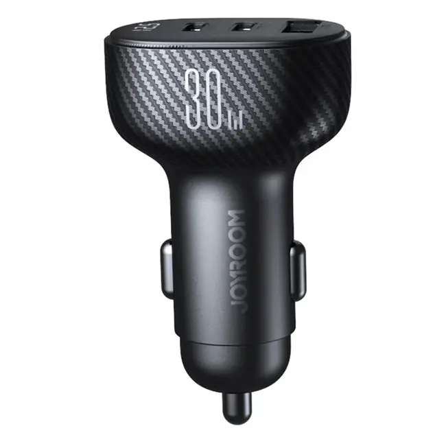 Joyroom - Autolader - Snellader voor mobiele telefoon - 2 x USB-C - 1 X USB-A - 30W - Zwart