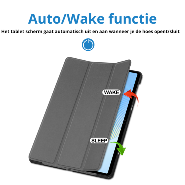 Case2go - Tablet hoes geschikt voor Honor Pad X9 (2023) - Tri-fold Case - Auto Wake/Sleep functie - Grijs