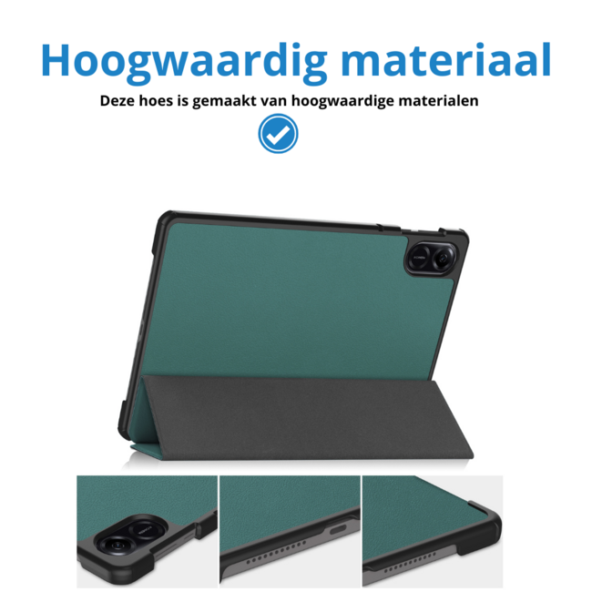 Case2go - Tablet hoes geschikt voor Honor Pad X9 (2023) - Tri-fold Case - Auto Wake/Sleep functie - Donker Groen