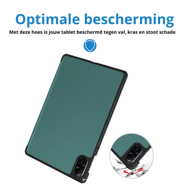 Case2go - Tablet hoes geschikt voor Honor Pad X9 (2023) - Tri-fold Case - Auto Wake/Sleep functie - Donker Groen