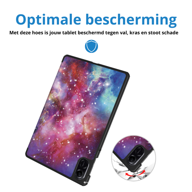 Case2go - Tablet hoes geschikt voor Honor Pad X9 (2023) - Tri-fold Case - Auto Wake/Sleep functie - Galaxy