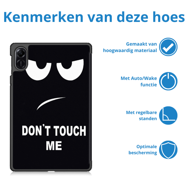Case2go - Tablet hoes geschikt voor Honor Pad X9 (2023) - Tri-fold Case - Auto Wake/Sleep functie - Don't Touch Me