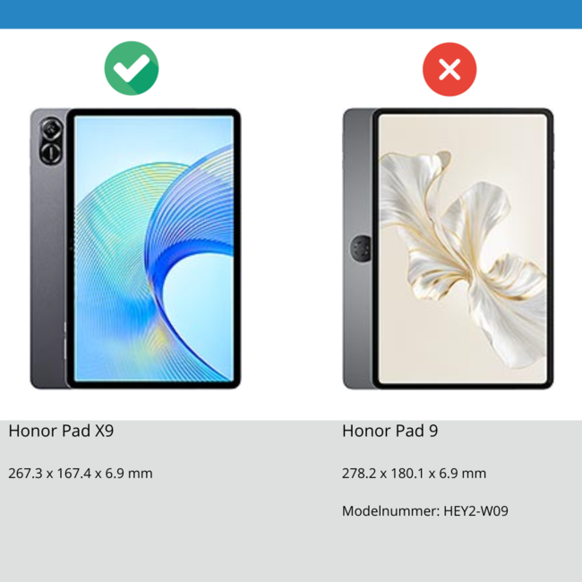 Case2go - Tablet hoes geschikt voor Honor Pad X9 (2023) - Tri-fold Case - Auto Wake/Sleep functie - Don't Touch Me