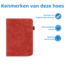 Case2go - E-reader hoes geschikt voor PocketBook Verse - Sleepcover - Auto/Wake functie - Met handstrap - Rood