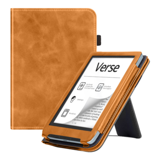 Case2go Case2go - E-reader hoes geschikt voor PocketBook Verse - Sleepcover - Auto/Wake functie - Met handstrap - Bruin