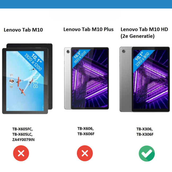 Tablet Hoes geschikt voor Lenovo Tab M10 HD tri-fold Hoes - 2e Generatie (TB-X306) - 10.1 Inch - Auto Sleep/Wake Functie - Don't Touch Me