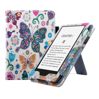 Case2go Case2go - E-reader Hoes geschikt voor Kindle Paperwhite (2021) - Sleepcover - Auto/Wake functie - Met handstrap - Vlinder