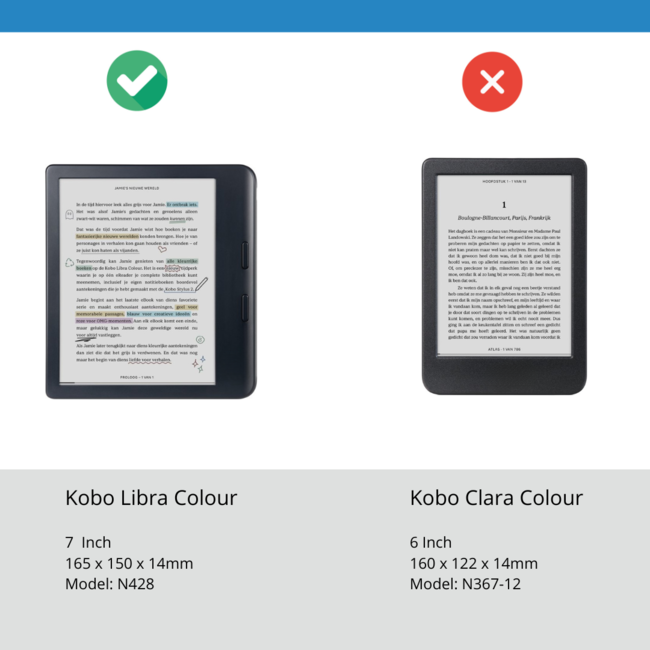 Case2go - Hoes geschikt voor Kobo Libra Colour - Flip Cover - Auto/Wake functie - TPU - Donkergroen