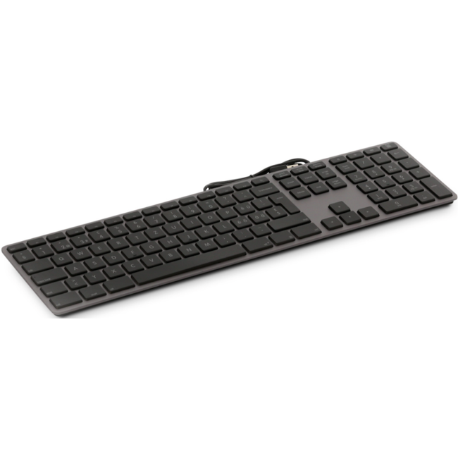 LMP Bedraad Aluminium Toetsenbord voor Windows – Dubbele USB 2.0 Poorten – Numeriek Keyboard – 110 Toetsen – QWERTY (UK/EN) Indeling – Space Grey/Zwart