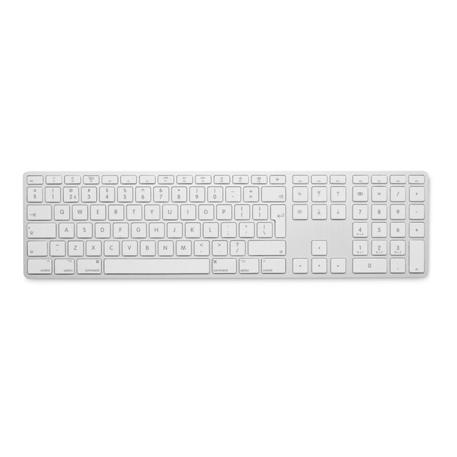 LMP - Bluetooth Aluminium Toetsenbord voor Mac OS - Numeriek keyboard - Multi host functie - 110 keys - QWERTY (NL) - Zilver/Wit