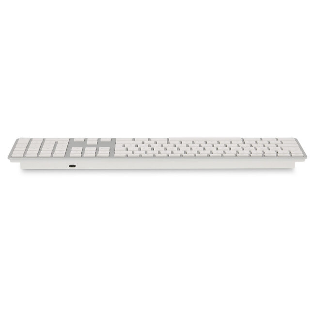 LMP Bluetooth Aluminium Toetsenbord voor Mac OS – Numeriek Keyboard – Multi-hostfunctie – 110 Toetsen – QWERTY (NL) – Draadloos – Compact – Zilver/Wit