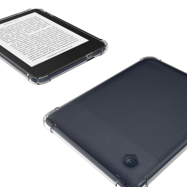 Case2go - E-reader hoes geschikt voor Kobo Clara Colour / BW - Siliconen Back Cover - Met Schokbestendige Hoeken - Transparant