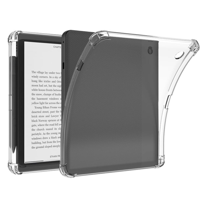 Case2go - E-reader hoes geschikt voor Kobo Elipsa / Elipsa 2E - Siliconen Back Cover - Met Schokbestendige Hoeken - Transparant