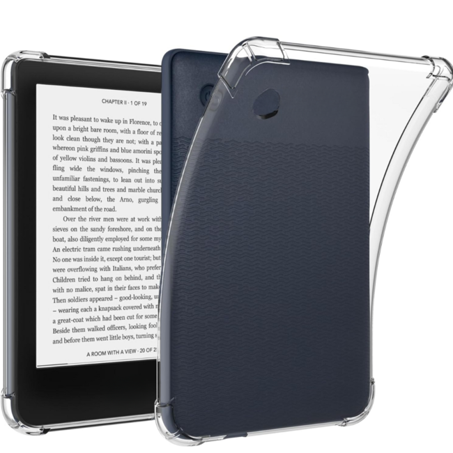 Case2go - E-reader hoes geschikt voor Kobo Nia - Siliconen Back Cover - Met Schokbestendige Hoeken - Transparant
