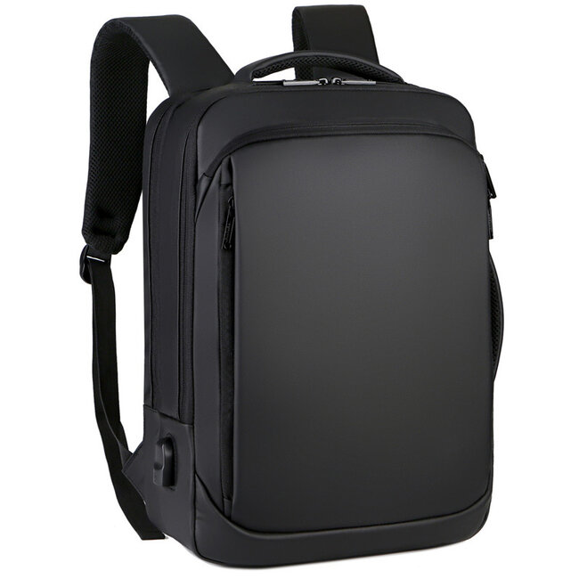 Case2go - Rugzak 15.6 Inch - Schouderbanden - Met Extra vakken - USB oplaad-punt - Waterafstotend - Zwart