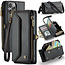 CaseMe - Telefoonhoesje geschikt voor Apple iPhone 16 Pro - Wallet Book Case met Schouder Strap - Zwart