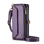 CaseMe - Telefoonhoesje geschikt voor Apple iPhone 16 Pro - Wallet Book Case met Schouder Strap - Paars