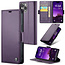 CaseMe - Hoesje geschikt voor Apple iPhone 16 Pro - Retro Wallet Book Case - Met Magnetische Sluiting - Paars