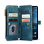 CaseMe - Hoesje geschikt voor Google Pixel 9 / 9 Pro - Vintage Wallet Book Case Ritssluiting - Met Magneetsluiting - Blauw