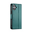 CaseMe - Hoesje geschikt voor Apple iPhone 16 - Retro Wallet Book Case - Met Magnetische Sluiting - Groen
